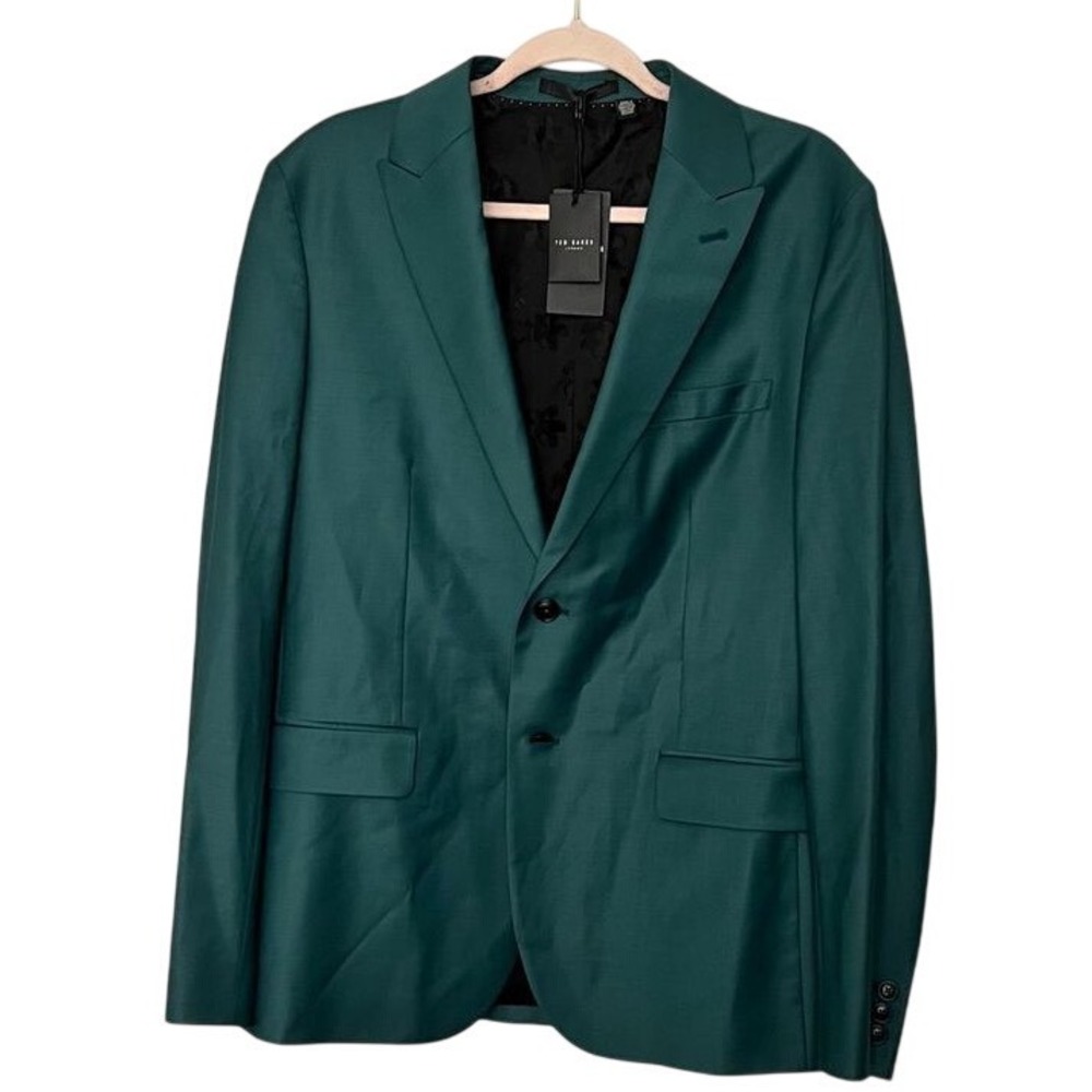 Nwt Ted Baker Green Blazer Classic Two-Button Suit Jacket Formal Business Wear‎